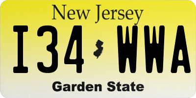 NJ license plate I34WWA