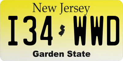 NJ license plate I34WWD