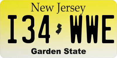 NJ license plate I34WWE