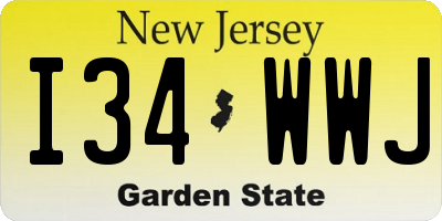 NJ license plate I34WWJ