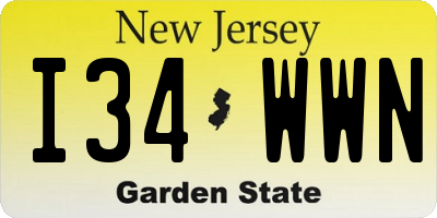 NJ license plate I34WWN