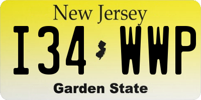 NJ license plate I34WWP