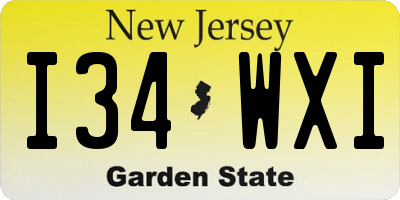 NJ license plate I34WXI