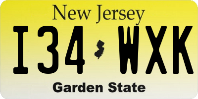 NJ license plate I34WXK