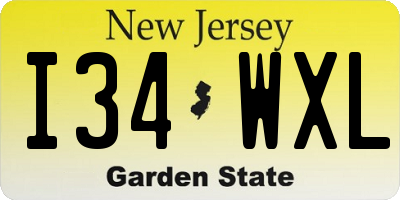 NJ license plate I34WXL