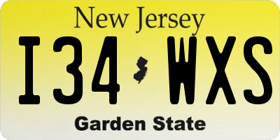 NJ license plate I34WXS