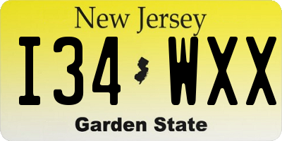 NJ license plate I34WXX