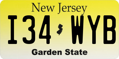 NJ license plate I34WYB