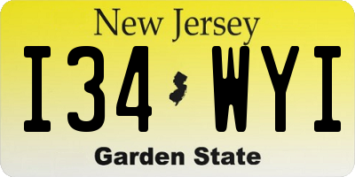 NJ license plate I34WYI