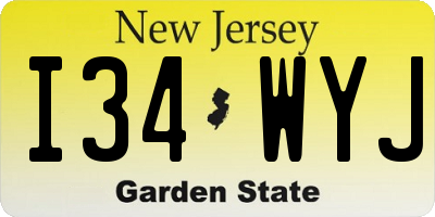 NJ license plate I34WYJ