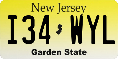NJ license plate I34WYL