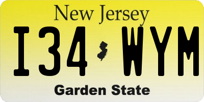 NJ license plate I34WYM