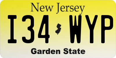 NJ license plate I34WYP