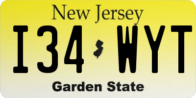 NJ license plate I34WYT