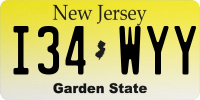 NJ license plate I34WYY
