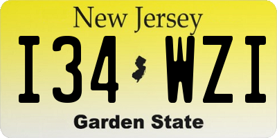 NJ license plate I34WZI