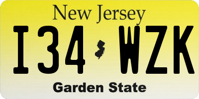 NJ license plate I34WZK