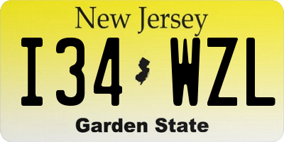 NJ license plate I34WZL