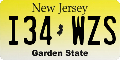 NJ license plate I34WZS