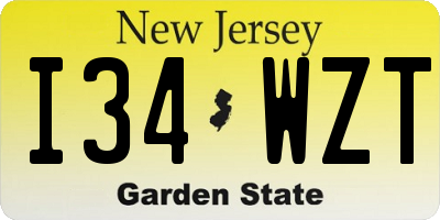 NJ license plate I34WZT