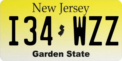 NJ license plate I34WZZ