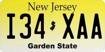 NJ license plate I34XAA