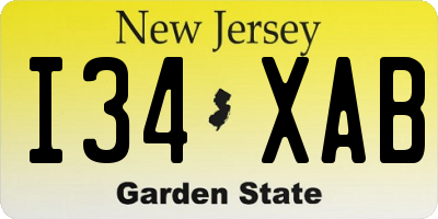 NJ license plate I34XAB