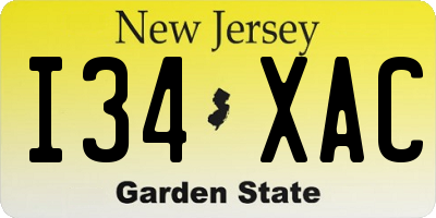 NJ license plate I34XAC