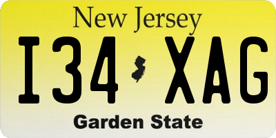 NJ license plate I34XAG