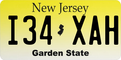 NJ license plate I34XAH