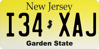 NJ license plate I34XAJ