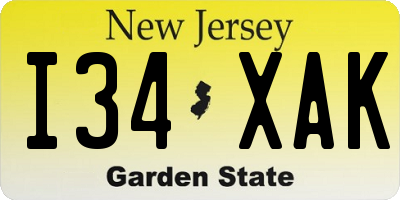 NJ license plate I34XAK
