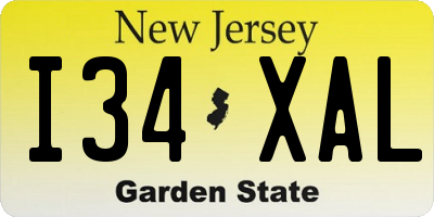 NJ license plate I34XAL