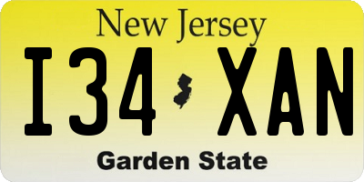 NJ license plate I34XAN