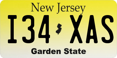 NJ license plate I34XAS
