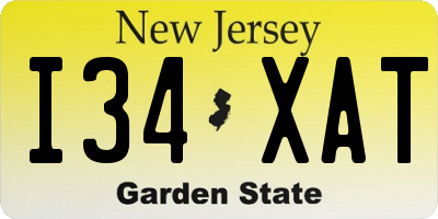 NJ license plate I34XAT