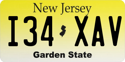 NJ license plate I34XAV