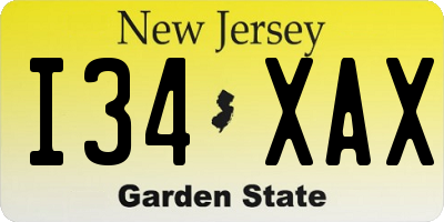 NJ license plate I34XAX