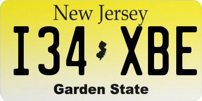 NJ license plate I34XBE