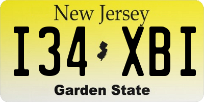 NJ license plate I34XBI