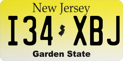 NJ license plate I34XBJ