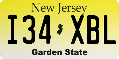 NJ license plate I34XBL