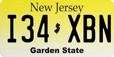 NJ license plate I34XBN