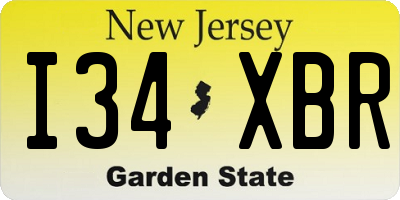 NJ license plate I34XBR