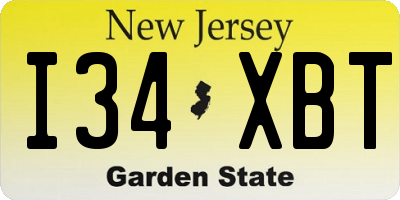 NJ license plate I34XBT