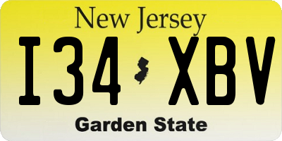 NJ license plate I34XBV