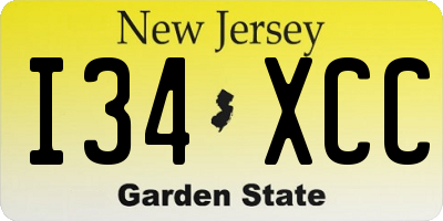 NJ license plate I34XCC