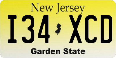 NJ license plate I34XCD