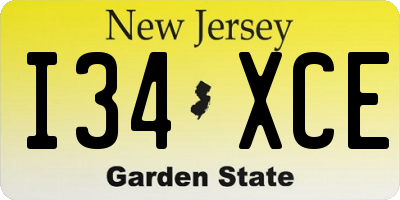 NJ license plate I34XCE