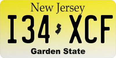 NJ license plate I34XCF